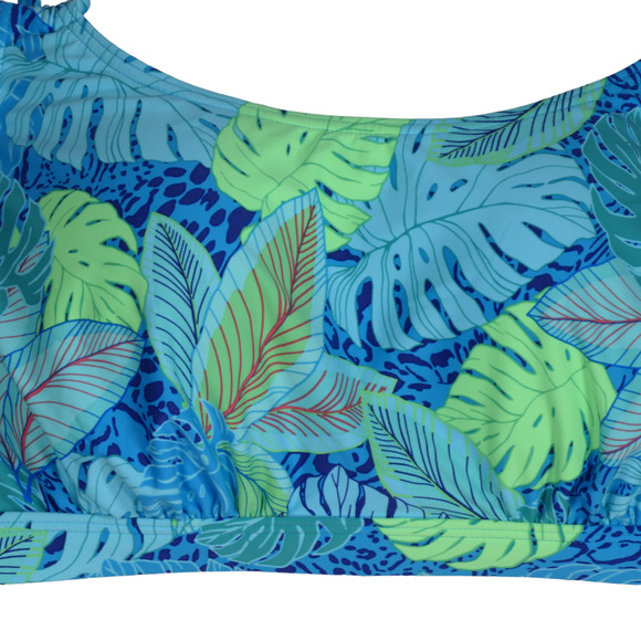 NEW Sunsets Bikini Womens Size 32G Taylor Bralette Wild Palms Blue Underwire NWT - Picture 2 of 8
